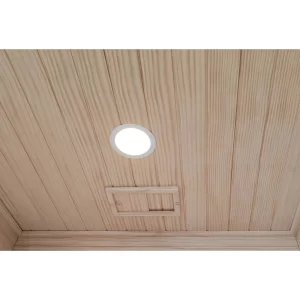 Das Licht in der finnischen JFO-Sauna.